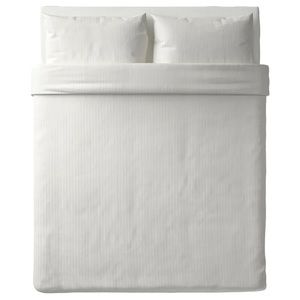IKEA Sateen-woven duvet cover in white, Full Size Bed